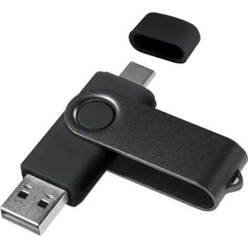 Ukládání dat Flash disk 16 GB USB 2.0, dual port, konektor typu C a USB A, voděodolný, prachuvzdorný, kompaktní design černá