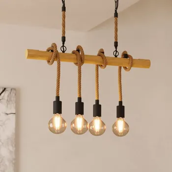 EGLO Závěsné svítidlo Youngstown, délka 70 cm, černá/hnědá, 4 světla. černá, hnědá 4 x 40 W - Doprava zdarma