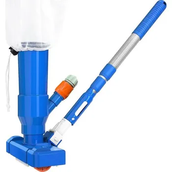 Podvodní bazénový vysavač s kartáčem 3dílná teleskopická tyč Univerzální rukojeť Ruční vysavač pro čištění dna a stěn bazénu