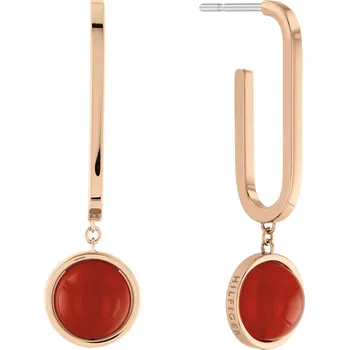 Náušnice Slušivé pozlacené náušnice s karneolem 2780769 Tommy Hilfiger