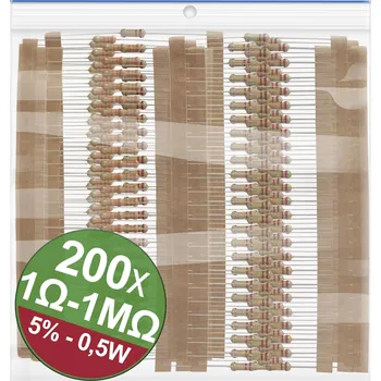 Rezistor Quadrios 22P104 22P104 sada uhlíkových rezistorů axiální 0.5 W 5 procent 1 sada