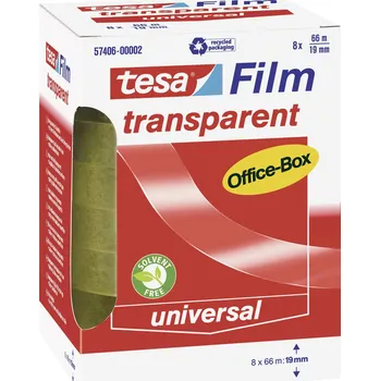 Izolační páska tesa OFFICE-BOX 57406-00002-01 tesafilm transparentní (d x š) 66 m x 19 mm 8 ks