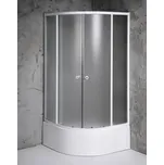 AQUALINE - ARLEN čtvrtkruhová sprchová zástěna 900x900x1500 sklo Brick BTR903