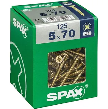 Vrut Spax Yellox Univerzální vrut, ø 5 × 70 mm, PZ2, zápustná hlava, 125 ks&nbsp;4081020500708