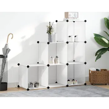 Úložný box vidaXL Krychlový organizér se 6 přihrádkami bílý