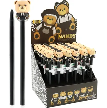 Pero gelové /gumovací JUNIOR Nandy Graffiti Bear 0,5 mm - modrá náplň (mix /cena 1ks)