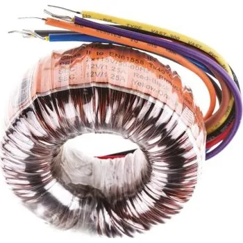 Transformátor Toroidní transformátor, počet výstupů: 2, sekundární napětí: 2 x 12V ac, Kabely, 70 (Dia.) x 32mm