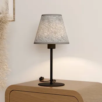 Lampička EGLO Stolní lampa Alsager s plstěným stínidlem šedá, černá 1 x 40 W - Doprava zdarma