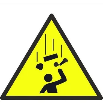 Kancelář Traiva s.r.o. Pád předmětů - symbol Verze: Plast 210 x 210 mm tl. 0.5 mm - Kód: 03238