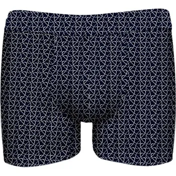 Pánské spodní prádlo Pánské boxerky John Frank JFBUCWB606 LOCK Tm. modrá XXL