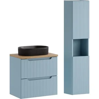 Koupelnový nábytek Koupelnová sestava Nova Denim Beyond s deskou a umyvadlem 60 cm modrá/dub coast evoke