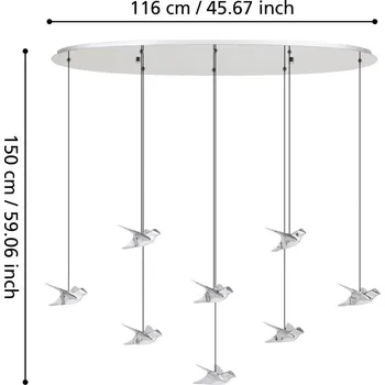 EGLO Stars Of Light LED závěsné světlo Paratebueno, chrom, 8-fl. 8 x 3 W LED - Doprava zdarma