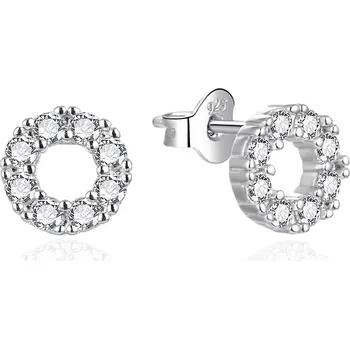 Náušnice Stříbrné náušnice s čirými zirkony Kruh AGT-E178PW Agato