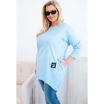 Dámská blůza Plus Size s delším zadním dílem a dlouhým rukávem modrá Barva: Modrý, Velikost: universal