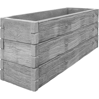 Vyvýšený záhon Betonový vyvýšený záhon - 0,5 x 2 x 0,75 m - dřevo