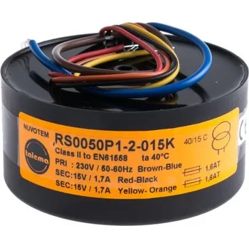 Transformátor Toroidní transformátor, počet výstupů: 2, sekundární napětí: 2 x 15V ac, 87.3 (Dia.) x 41.7mm