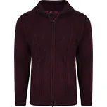 Velký pánský svetr na zip se stojáčkem Kam 77 švestkový (7XL)