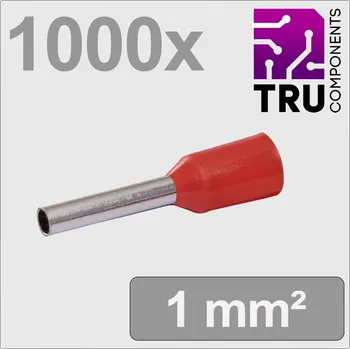 TRU COMPONENTS TC-13377200 dutinka 1 mm² částečná izolace červená 1000 ks