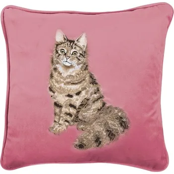Polštář Vyšívaný polštář "Feline Fabulous", 40x40cm - Kočka