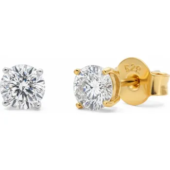 Náušnice Pozlacené stříbrné náušnice pecky se zirkonem