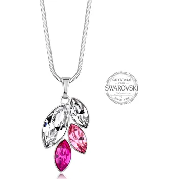 Náhrdelník Náhrdelník s růžovými krystaly Navette Levien