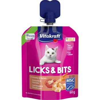 Pamlsek pro kočku Vitakraft CHOVEX Vitakraft Licks & Bits krevetový 60g