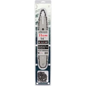Pilová lišta Vodící lišta pro řetězové pily 14" (35 cm) + 2 řetězy 3/8" 1,3 mm 50 článků - CLASSIC