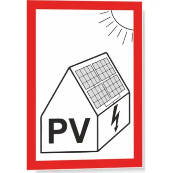 Kancelářské potřeby Traiva s.r.o. PV symbol na fotovoltaiku Verze: Plast 105 x 148 mm (A6) tl. 0.5 mm - Kód: 18235