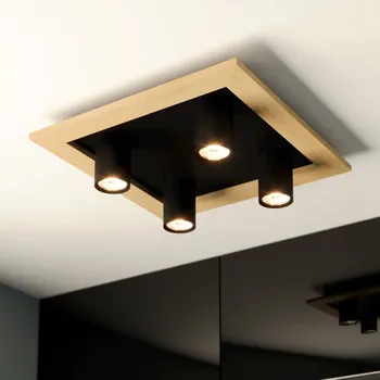 EGLO Valcasotto 1 LED stropní světlo, 4 bodovky - bodová světla - Ø 5,5 cm, délka 6,5 cm hnědá, černá 4 x 4,5 W LED - Doprava zdarma