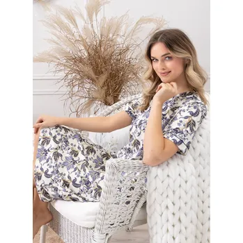 Košile Leveza 1739 Ilona kr/r M-2XL ECRU-GREEN M