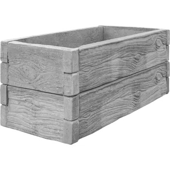 Vyvýšený záhon Betonový vyvýšený záhon - 0,5 x 1 x 0,5 m - dřevo