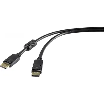 Audio kabel Renkforce DisplayPort kabel Konektor DisplayPort, Konektor DisplayPort 5.00 m černá RF-5234036 pozlacené kontakty Kabel DisplayPort