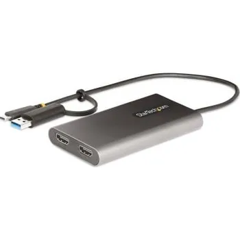 USB hub Adaptér, 4K -at- 60Hz, počet zobrazení: 2, počet portů USB: 1, video připojení: HDMI, standard: USB 3.2, typ USB: USB A,