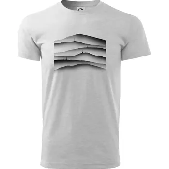 Pánské tričko Stínované siluety Českých hor - Triko extra velké (5-8XL) - 7XL ( Světlešedý Melír )