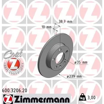 Brzdový kotouč Brzdový kotouč ZIMMERMANN 600.3206.20