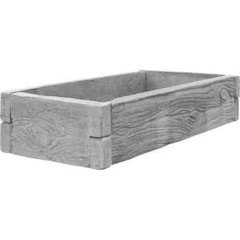 Vyvýšený záhon Betonový vyvýšený záhon - 0,5 x 1 x 0,25 m - dřevo