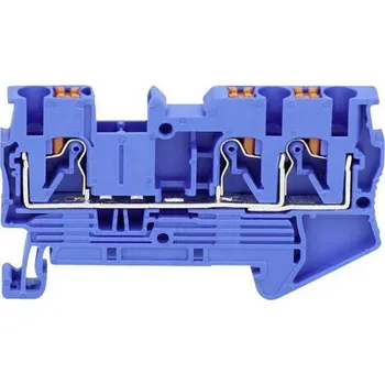 TRU COMPONENTS TC-JPT4-TW Blue průchodková svorka 6.2 mm rychlé připojení 0.2 mm² 4 mm² modrá 1 ks