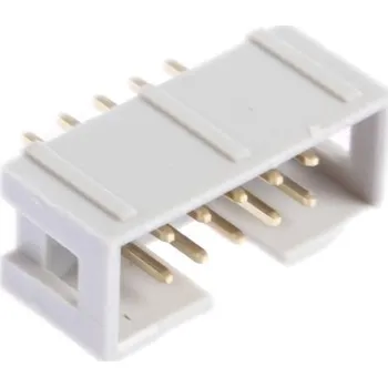Elektrický konektor Konektor IDC, rozteč: 2.54mm, počet kontaktů: 10, počet řad: 2, orientace těla: Pravý úhel, Samec, IDC, Průchozí otvor,