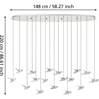 EGLO Stars Of Light LED závěsné světlo Paratebueno chrom 17-fl. 17 x 3 W LED - Doprava zdarma