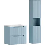 Koupelnová sestava Nova Denim se zápustným umyvadlem a skříňkami 60 cm modrá