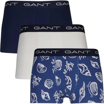 Pánské oblečení SPODNÍ PRÁDLO GANT SHELL PRINT TRUNK 3-PACK VINTAGE BLUE