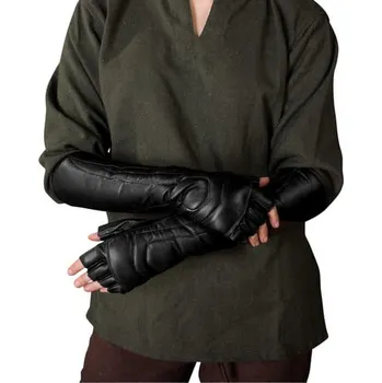 Karnevalový kostým Mytholon Dámské kožené rukavice Gillian - černé, velikost L