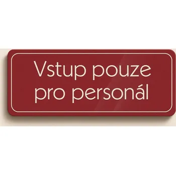 Informační tabulka Traiva s.r.o. Vstup pouze pro personál Verze: Samolepka 200 x 70 mm tl. 0.1 mm - průhledná modrá - Kód: 03844
