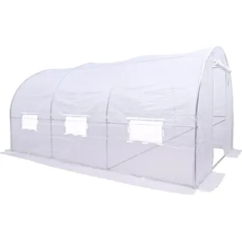 Skleník Focus Garden foliovník﻿ 3x4,5x2m - 13,5m2 bílý DVOJITÉ DVEŘE
