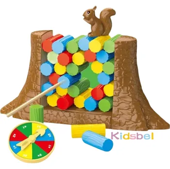Dětská balanční desková hra "Zachraň veverku z věže" - zábavné puzzle pro děti, rozměry herních dílků 15 x 15 cm, vhodné pro 2 hráče