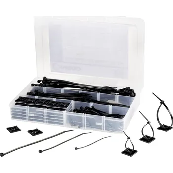 Stahovací páska TRU COMPONENTS EPR-350UV sada stahovacích pásek 100 x 2.5 mm, 142 x 3.2 mm, 190 x 4.8 mm černá;1 sada