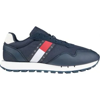 Pánské tenisky Pánská volnočasová obuv Tommy Hilfiger RETRO LEATHER TJM RUNNER 41 Tmavě modrá, Bílá, Červená