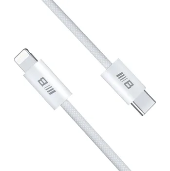 Datový kabel Blueo - Datový kabel - Type-C na Lightning, rychlé nabíjení, opletený, 2 m - bílý