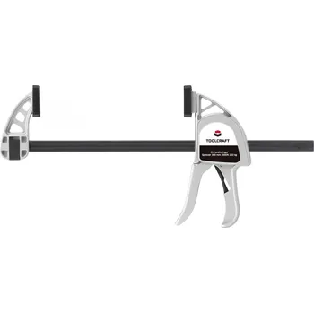 Truhlářská svěrka Hliníková jednoruční svorka 300 x 85 mm 3000N TOOLCRAFT 1595615 Rozpětí (max.):500 mm Vnější délka: 500 mm Délka vyložení:85 mm