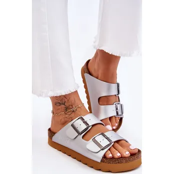 Dámské žabky Klasické dámské pantofle Big Star LL274476 Stříbré 39